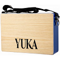 YUKA LT-CAJ1-WTBL тревел-кахон, фиксированный подструнник, тапа белый тик, корпус синий, ремень
