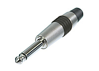 Neutrik NYS224C-0 кабельный разъем джек моно 6.3 мм, металический корпус c черным маркировочным кольцом, для кабеля 6 мм