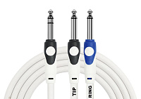 Kirlin LGY-336 0.3M WH кабель Y-образный 0,3 м, 1/4" стереоджек - 2 x 1/4" моноджек