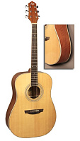 FLIGHT AD-200 NA LH  акустическая гитара, леворукая, цвет натурал, скос под правую руку