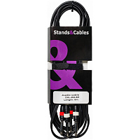 STANDS & CABLES DUL-004-5 Инструментальный кабель 5 м. 2хJack 6,3 мм моно - 2xJack 6,3 мм моно