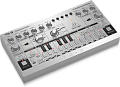 Behringer TD-3-SR басовый синтезатор, встроенный дисторшн, VCO, VCF, VCA, 16-шаговый секвенсор, 16 голосов, цвет серебристый
