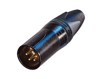 Neutrik NC4MXX-B кабельный разъем XLR male черненый корпус, золоченые контакты 4 контакта