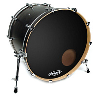 EVANS BD22RB  22" Genera EQ3 Resonant передний пластик для бас барабана, Black с отверстием 5" однослойный черный с демпфирующим кольцом