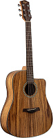 FLIGHT D-155C TEAK NA  акустическая гитара с вырезом, верхняя дека тик, корпус тик, цвет натуральный