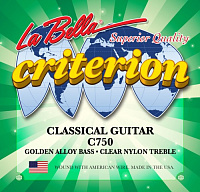 LA BELLA C750  струны для классической гитары, нейлон, натяжение: medium, позолоченная обмотка
