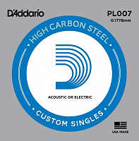 D'ADDARIO PL007 - Plain Steel одиночная струна .007