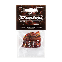 Dunlop 9023P Plastic Thumbpick Shell 4Pack  когти на большой палец, размер L, цвет черепаховый, 4 шт.