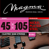 Magma Strings BE170N  Струны для бас-гитары, серия Nickel Plated Steel, калибр: 45-65-85-105, обмотка круглая, никелированная сталь, натяжение Medium