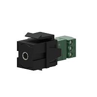 Procab VCK315/B Вставка-переходник Keystone miniJack 3,5 мм (розетка) – клеммный блок, цвет черный