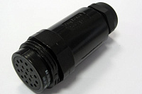 Socapex SLGD FFDR PG29 419AR Разъем SOCAPEX серии SL61, гнездо на кабель, 19 контактов под пайку, IP67, корпус черного цвета