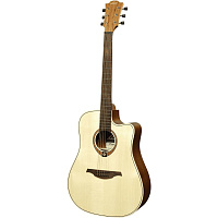 LAG T-70D C NAT  акустическая гитара дредноут с вырезом, цвет натуральный