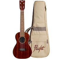 FLIGHT MUC-2  укулеле концерт, массив махагони, цвет натуральный, чехол в комплекте