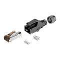 ROXTONE RJ45C5E-PH-GY Ethernet разъем RJ45 (часть A) CAT5e, 150 МГц, макс. AWG26, металлический зажим, с удобным держателем сердечника провода (деталь B), с нейлоновым защитным корпусом (деталь C) со специальной системой зажима кабеля