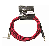 Invotone ACI1204 R инструментальный кабель, mono jack 6.3 угловой, 4 метра, цвет красный