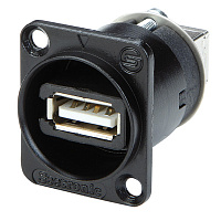Seetronic SAUSB-W-B панельный разъем USB2.0, проходной, USB A - USB B, цвет черный