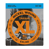 D'ADDARIO EXL140 струны для электрогитары, Light/Heavy, никель, 10-52