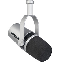 SHURE MV7-S гибридный широкомембранный USB/XLR микрофон для записи/стримминга речи и вокала, цвет серый