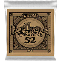 ERNIE BALL 1452 одиночная струна для акустической гитары Earthwood 80/20, калибр .052