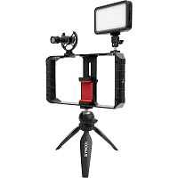 Synco Vlogger Kit 1 набор для влогеров, микрофон, кабель для телефона/камеры, ветрозащита, шокмаунт, подсветка, стойка, рамка для смартфона