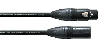 Cordial CSM 10 FM-GOLD микрофонный кабель XLR female/XLR male, разъемы Neutrik, 10,0 м, черный