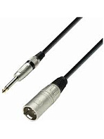 ROCKDALE MN001-10M готовый микрофонный кабель, разъемы XLR male - mono jack male, длина 10 м, цвет черный