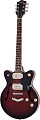 GRETSCH G2655-P90 Streamliner Jr. Double-Cut P90 Claret Burst полуакустическая гитара, цвет коричневый