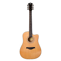 ROCKDALE Aurora D5 C NAT Gloss акустическая гитара дредноут с вырезом, цвет натуральный, глянцевое покрытие