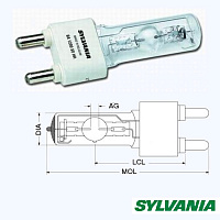 Sylvania BA1200SE NHR(MSR1200) лампа газоразрядная, 1200W, цоколь G38, ресурс 1000ч.