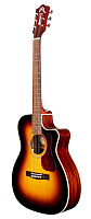 GUILD OM-140CE ATB электроакустическая гитара формы orchestra с вырезом, топ - массив ели, корпус - массив махагони, цвет санберст