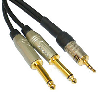 AVCLINK CABLE-925/1,5 кабель JACK 3.5 (Stereo) - 2 JACK 6.3 (Mono), длина 1.5 метра