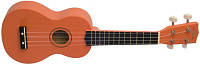 WIKI UK10S/OR   гитара укулеле сопрано, клен, цвет оранжевый матовый, чехол в комплекте