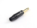 AuraSonics JMA2-BG кабельный разъем Jack 6.3 мм TS (моно) штекер, позолоченные контакты, черный
