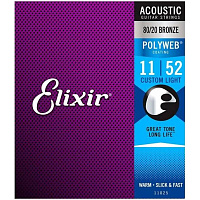ELIXIR 11025 POLYWEB CUSTOM LIGHT струны для акустической гитары