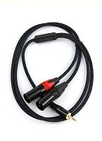 AuraSonics J35Y2XM-1-LONG Y-кабель jack 3.5 мм - 2 x XLR, длина 1 метр