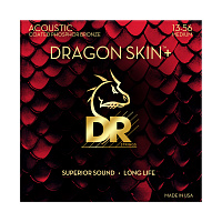 DR DAP-13 струны для акустической гитары, калибр 13-56, серия DRAGON SKIN+™