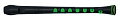 NUVO Recorder+ Black/Green with hard case блокфлейта сопрано, строй С, барочная система, накладка на клапаны, материал АБС пластик, цвет черный/зеленый