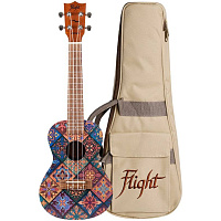 FLIGHT AUC-33 Fusion  укулеле-концерт, махагони с принтом Fusion/махагони, чехол в комплекте