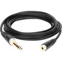 Klotz AS-EX60300  кабель-удлинитель для наушников, 3,5 мм  гнездо стерео мини-джек  (F)  джек 6,3 мм (M), 3 м, черный