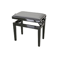 Hidrau X24 Black Gloss  банкетка, черная полированная, черное сиденье