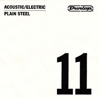 Dunlop DPS11 Acoustic/Electric Plain Steel  струна для акустической и электрогитары, сталь, 0.011
