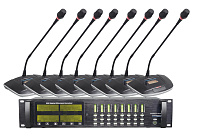VOLTA USC-101T Беспроводная дискуссионная радиосистема, комплект из 8 настольных микрофонов и многоканального приёмника. UHF (760-830 мГц)