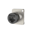 ROXTONE RAE8FD-C6A-S Разъем RJ45 (CAT6a) панельный, тип D, цвет черный, версия с заземлением