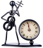 GEWA Sculpture Clock Bass часы-скульптура сувенирные басист, металл, 12x6,5x13 см