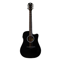 ROCKDALE Aurora D5-E Gloss C BK электроакустическая гитара дредноут с вырезом, цвет черный, глянцевое покрытие
