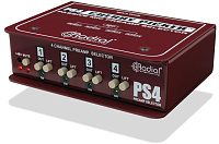 Radial Cherry Picker (PS4) селектор микрофонного сигнала c предусилителей, 1 XLR вход/4 XLR выхода