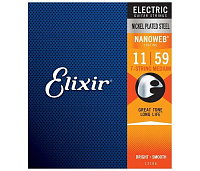 ELIXIR 12106 NANOWEB Комплект струн для 7-струнной электрогитары, никелированная сталь, Medium, 11-59