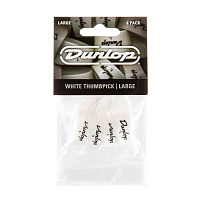 Dunlop 9003P Plastic Thumbpick White 4Pack  когти на большой палец, размер L, цвет белый, 4 шт.