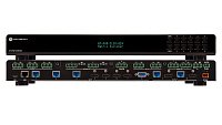 Atlona AT-UHD-CLSO-824  Мультиформатный презентационный матричный коммутатор, позволяющий подключать 4х HDMI, 3х HDBaseT, 1х VGA аудио источники, два микрофона, с последующей передачей сигналов на две раздельные зоны, и в каждой зоне можно использовать HD