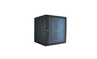 Wize W12UR Настенный шкаф 19", высота 12U, габариты 635х600х550 мм, вентиляция, крепится к стене, макс. вес нагрузки 59 кг, сталь, черный